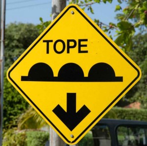 Tope street sign in Mexico