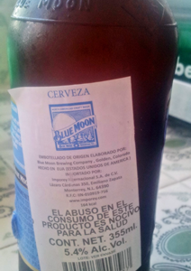 Mexican Label on American Bottle of Beer © Al Barrus