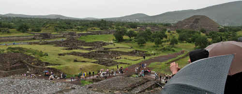 Overlooking the Pyramids & Ruins of Teotihuacan in Mexico