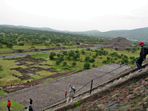 Overlooking the Pyramids & Ruins of Teotihuacan in Mexico