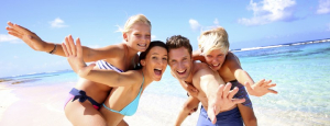 Family on the beach