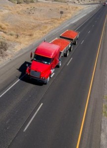 Commercial Truck Carrying Tomatoes