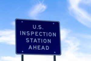 U.S. Inspection Station Ahead sign