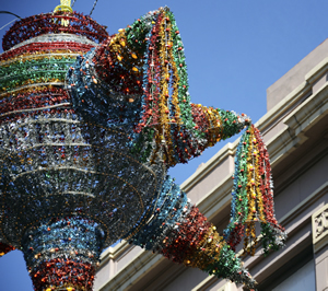 Pinata with multiple bright colors