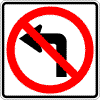 No left turn sign