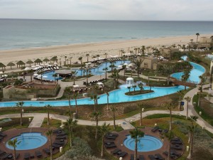 Mayan Palace Resort private beach and pool in outskirts of Rocky Point, Mexico, photo copyright Roxanna McDade