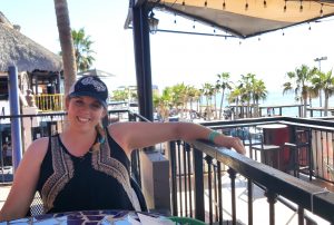 Photo of Julia Gilmore at a Malecon bar in Rocky Point, Mexico