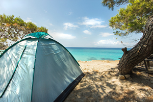 Tent on a beach in Mexico