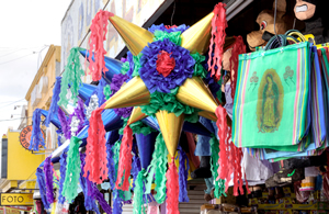 Pinatas at a outdoor market in Tijuana, Mexico