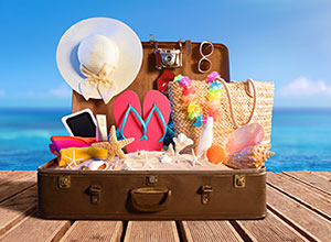 Suitcase for the beach