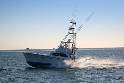 Fishing boat on ocean