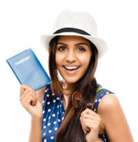Woman holding U.S. Passport
