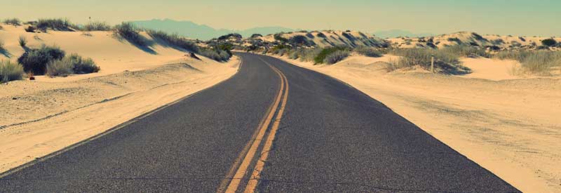 Road in desert Mexico