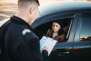 Driver stopped and questioned by police officer