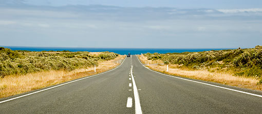 Carretera cerca de la playa de México