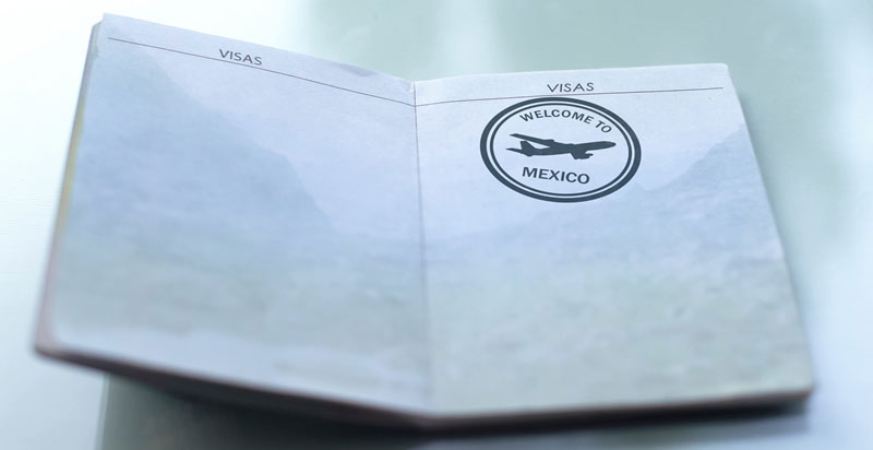 Passport with Mexico Visa Stamp